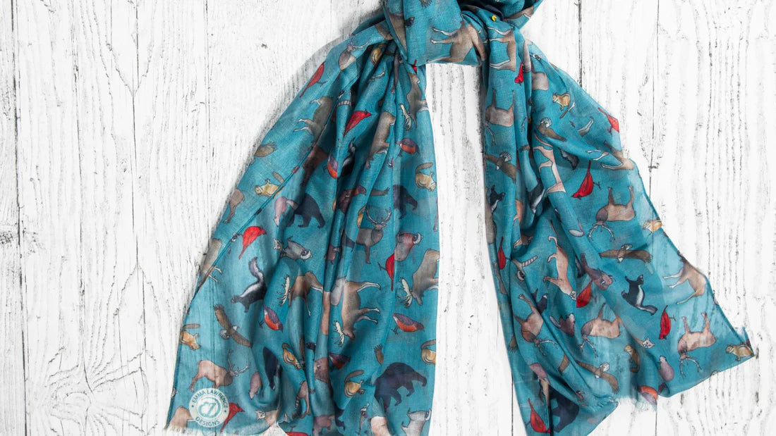 Printed Recycled Bottle American Wildlife Scarf