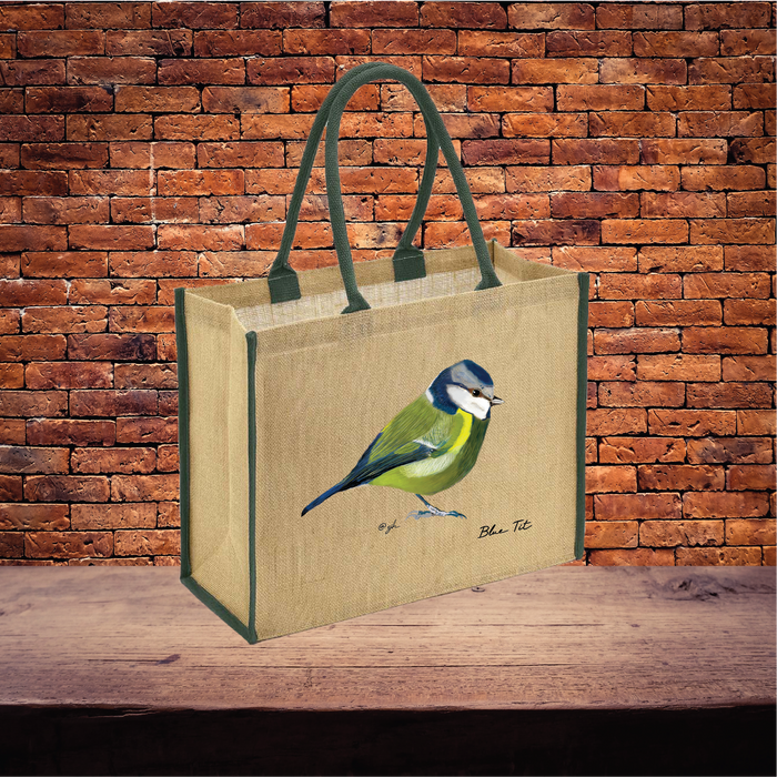 Blue Tit Jute Bag