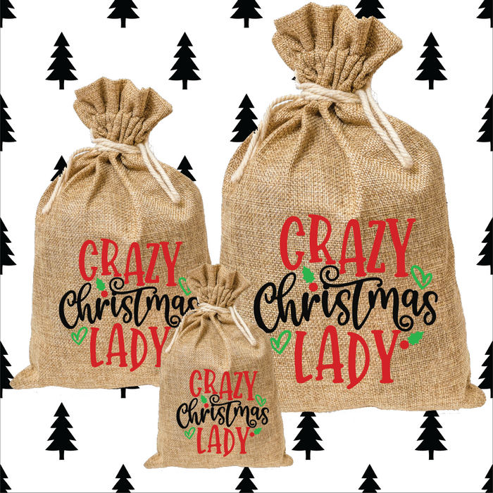 Crazy Christmas Lady Santa Sack