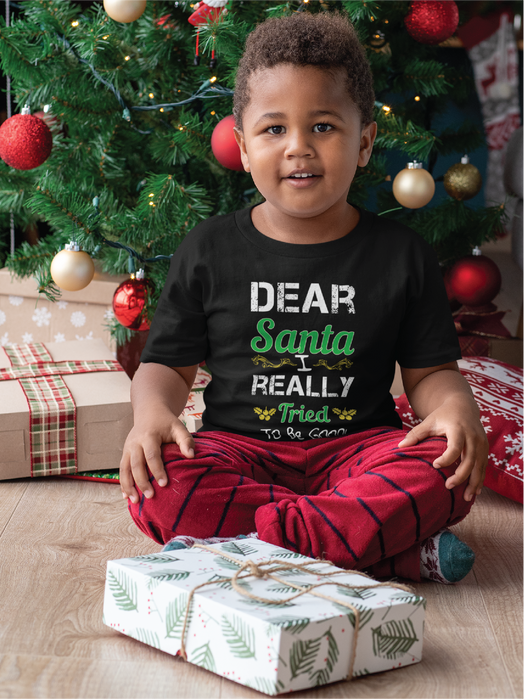 Santa I tried to be good Christmas T-shirt