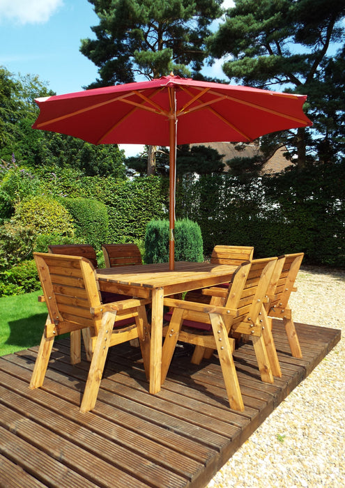 HB15 - Six Seater Rectangular Wooden Garden Table Set