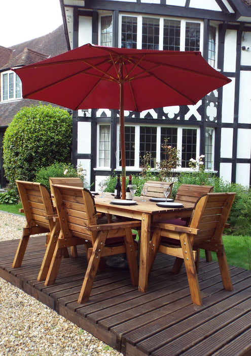 HB15 - Six Seater Rectangular Wooden Garden Table Set