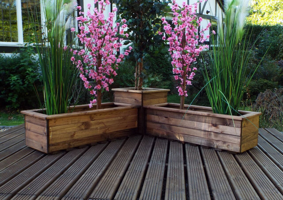 HB80 - Corner Wooden Planter Set