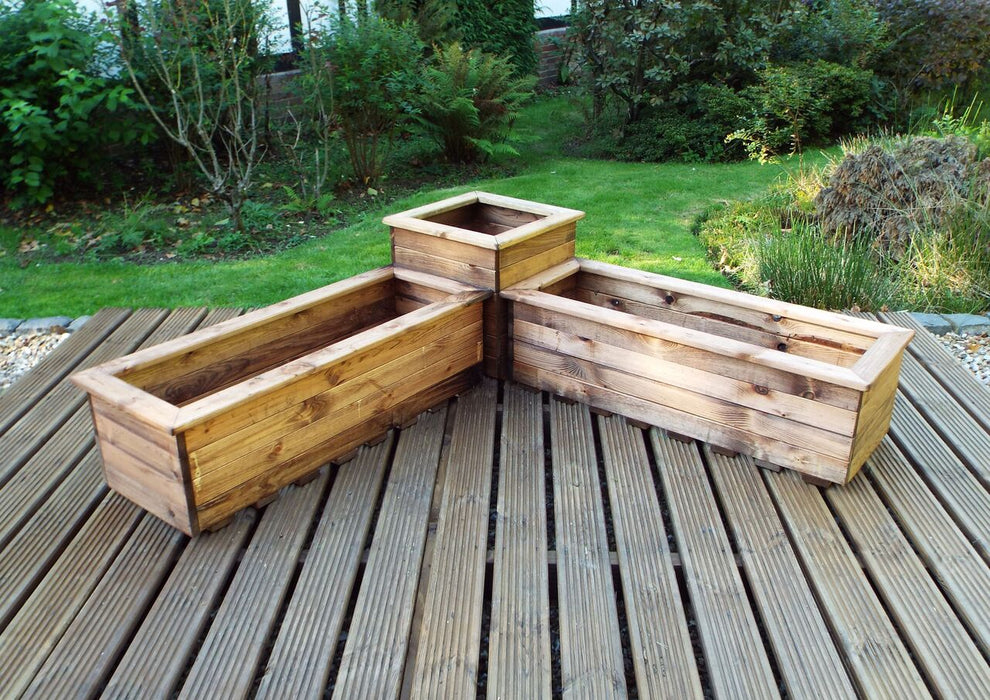 HB80 - Corner Wooden Planter Set