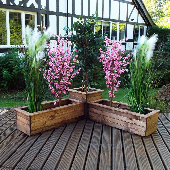 HB80 - Corner Wooden Planter Set