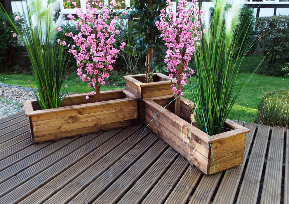 HB80 - Corner Wooden Planter Set