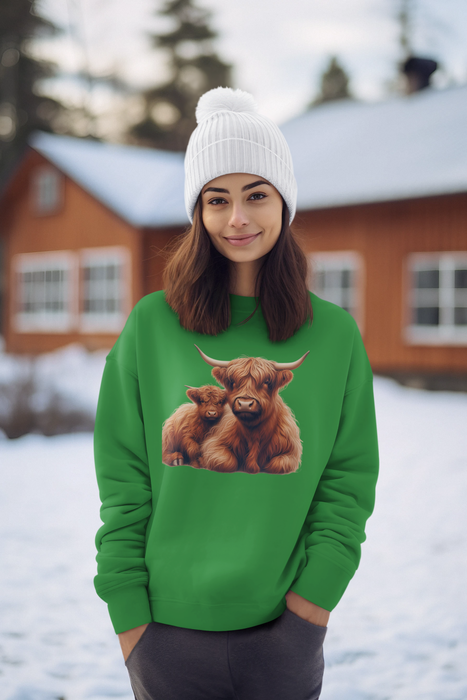 Highland Cow and Baby Sweatshirt