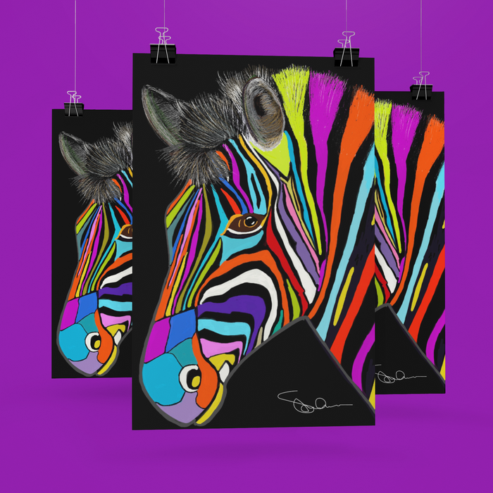 Rainbow Zebra Tea Towel