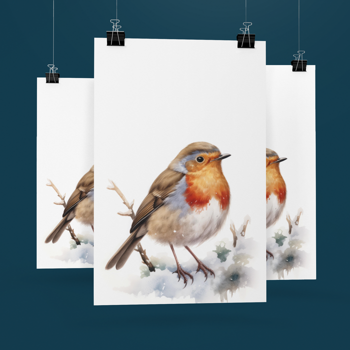 Robin on the Ground Tea Towel