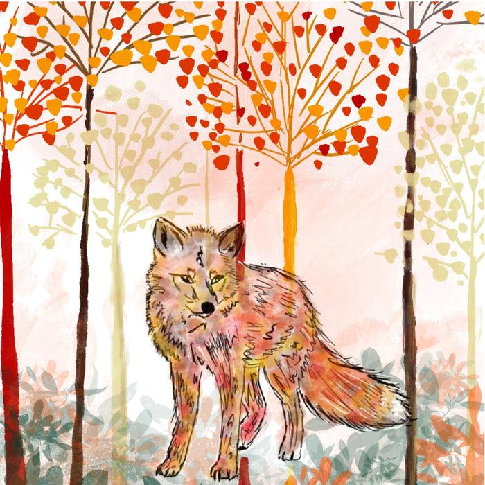 AUTUMN FOX WiLDFLOWER PLANTABLE SEED GREETING CARD