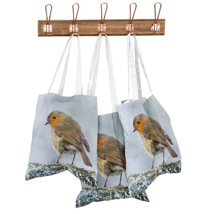 Jane Stanley's Winter Robin Wipeable Bag for Life Shopping Bag